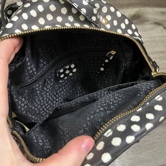 Kate Spade Laurel Way Musical Printed Dot Leather Black White Backpack Medium - Picture 7 of 12